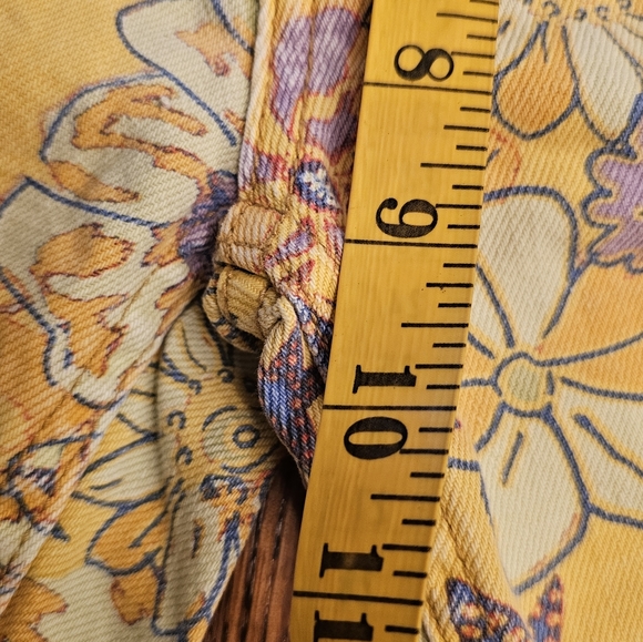 Free People Alani Floral Yellow Denim Cut Off Shorts - Picture 10 of 12